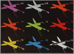 Andy Warhol1928 Pittsburgh - 1987 New York - "Cuchillos" - Farboffset (Ausstellungskarte der Galeria