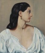 Künstler des 21. Jahrhunderts- Porträt einer feinen Dame - Öl/Lwd auf Hartfaserplatte. 70 x 60 cm.