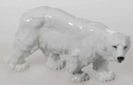Eisbär kleinStaatliche Porzellan Manufaktur, Meissen 1934-1947. Porzellan, weiß, glasiert. Polychrom