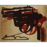 Andy Warhol1928 Pittsburgh - 1987 New York - "Pistolas" - Farboffset (Ausstellungskarte der