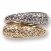 Ring in Weißgold und Gelbgold mit Diamanten im 8/8el-Schliff750/- Weißgold und Gelbgold, gestempelt.