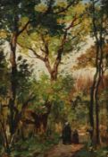 Johannes Akkeringa1861 Belinyu - 1942 Amersfoort - Im Wald - Öl/Lwd. Doubl. 40 x 30 cm. Sign. r. u.: