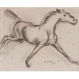 Kurt Scheele1905 Frankfurt/Main - 1944 Smolensk - Pferd - Kohle/Papier. 38 x 46,7 cm. Dat. r. u.:
