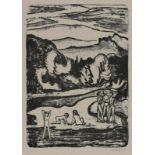 Erich Heckel1883 Döbeln - 1970 Radolfzell - "Badende Kinder" - Lithografie/Papier. 37,2 x 26,2 cm,