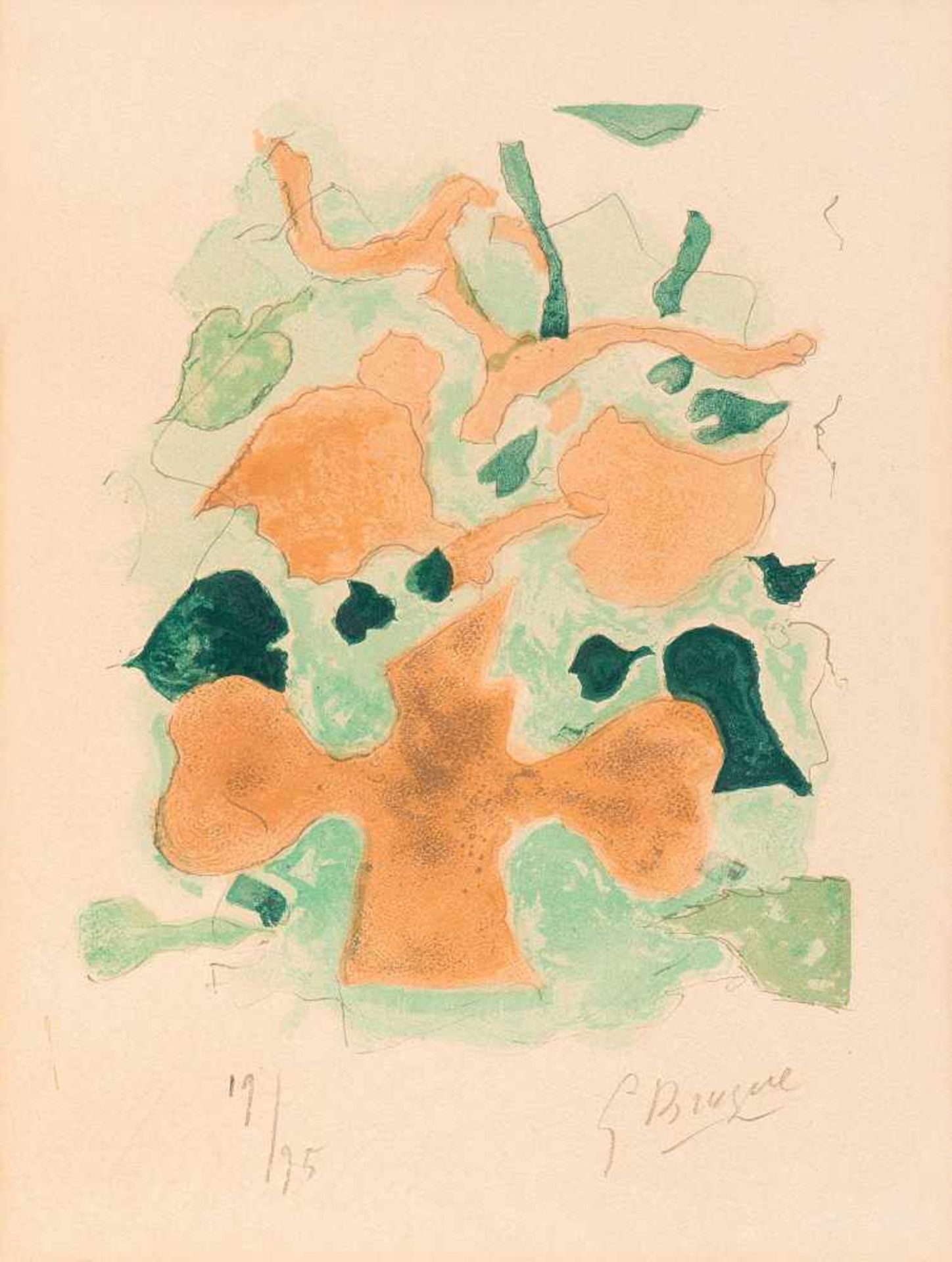 Braque, Georges1882 Argenteuil-sur-Seine - 1963 Paris.«La Forêt» aus «Lettera amorosa». 1963.