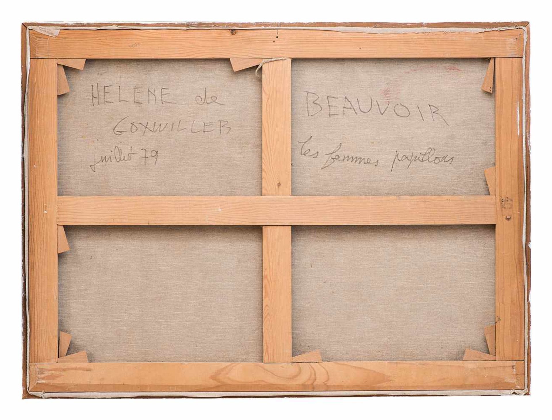 Beauvoir, Hélène de1910 Paris - 2001 Goxwiller.«Les Femmes Papillons».Öl auf Leinwand. U.r. sign. - Bild 2 aus 2