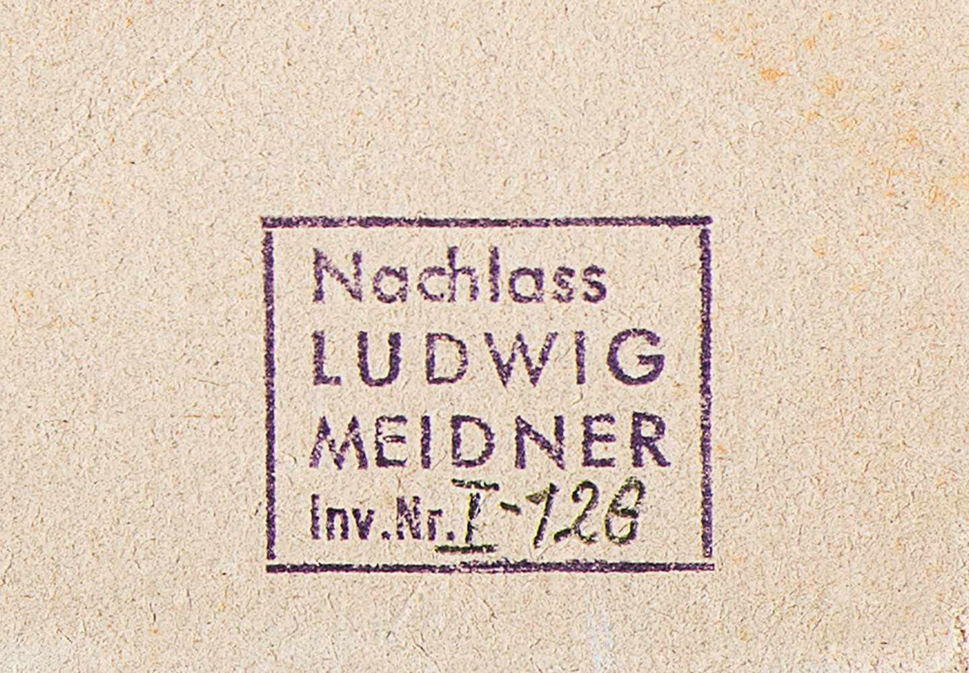 Meidner, Ludwig1884 Bernstadt a.d. Weide - 1966 Darmstadt.Haus am Wasser.Wohl 1950 - 1955. Öl auf - Bild 3 aus 3