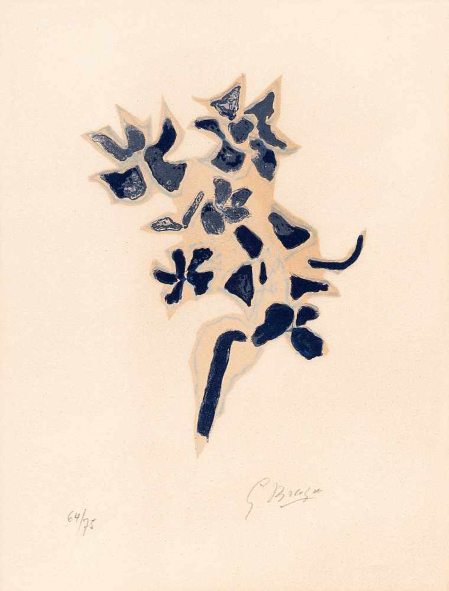 Braque, Georges1882 Argenteuil-sur-Seine - 1963 Paris.«Giroflée bleue» aus «Lettera amorosa».1963.