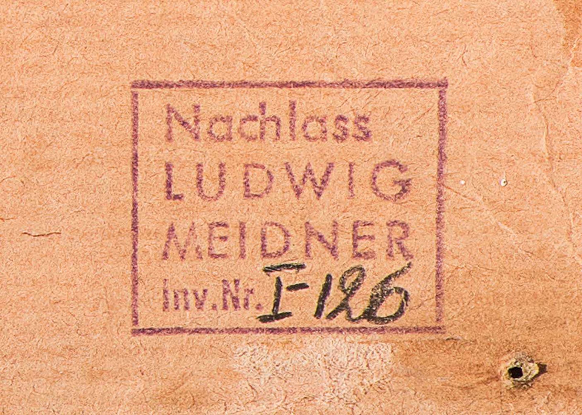 Meidner, Ludwig1884 Bernstadt a.d. Weide - 1966 Darmstadt.Haus mit Weiden.Wohl 1950 - 1955. Öl auf - Bild 3 aus 3