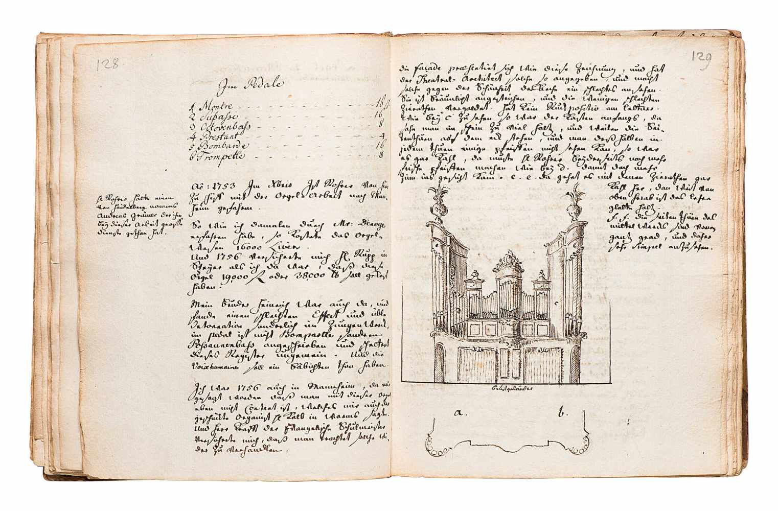 Silbermann, Johann Andreas1712 Straßburg - 1783 ebd.«Das Silbermann-Archiv».Handschrift, in - Image 8 of 14