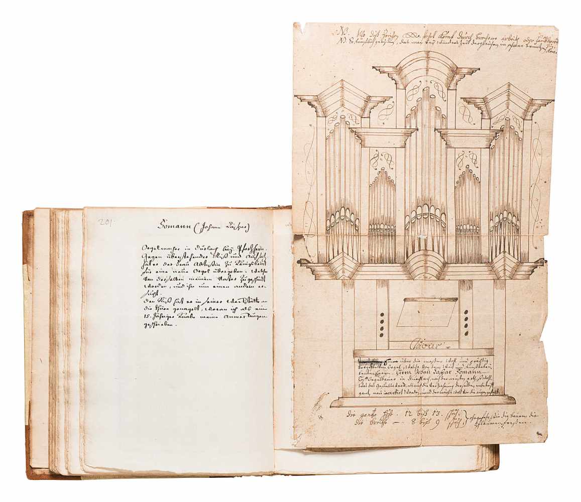 Silbermann, Johann Andreas1712 Straßburg - 1783 ebd.«Das Silbermann-Archiv».Handschrift, in - Image 9 of 14