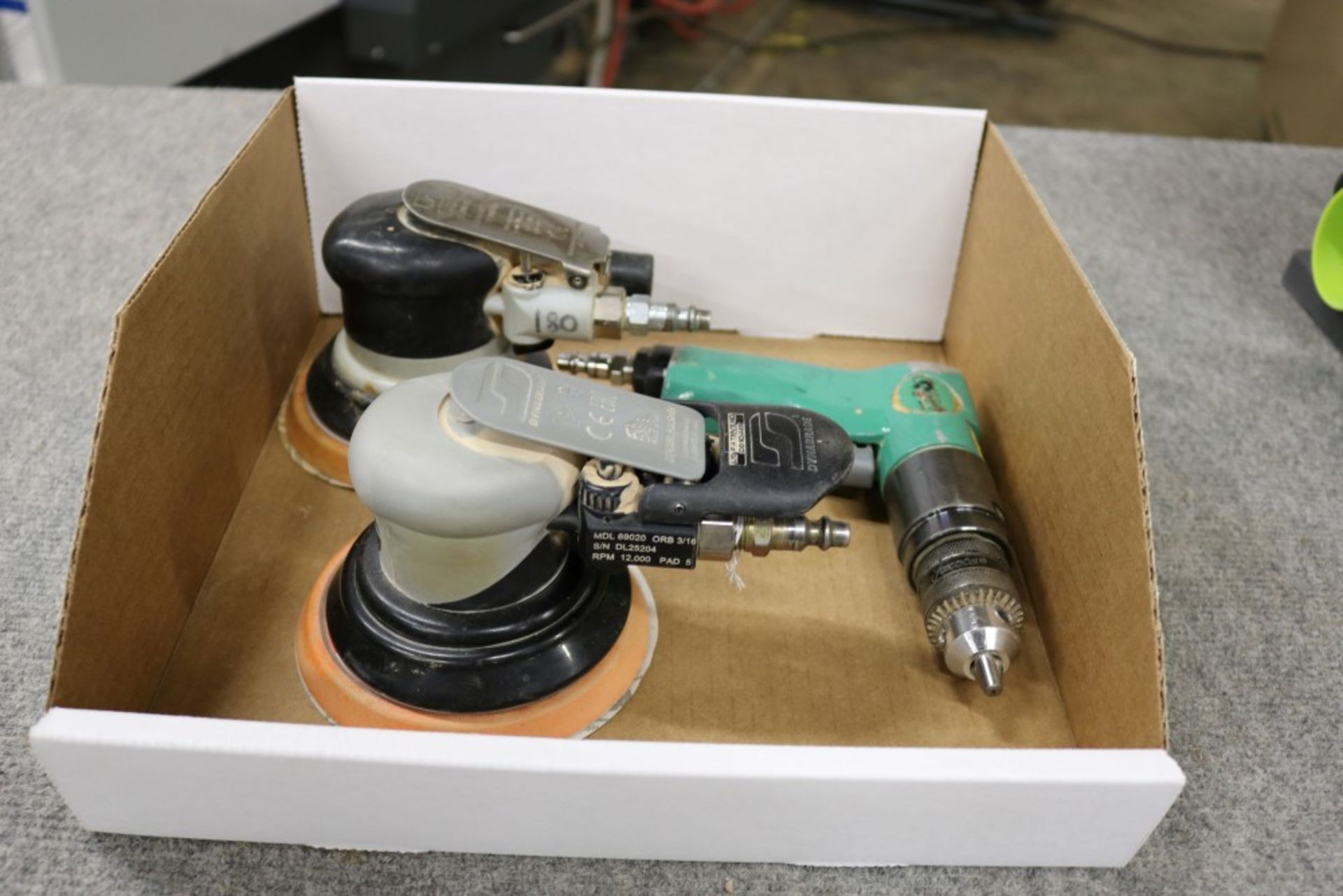 Grizzly Pneumatic Drill, Dynabrade Dynorbital Sander 12,000 RPM, and Dynabrade Orbital Sander/ - Image 4 of 12