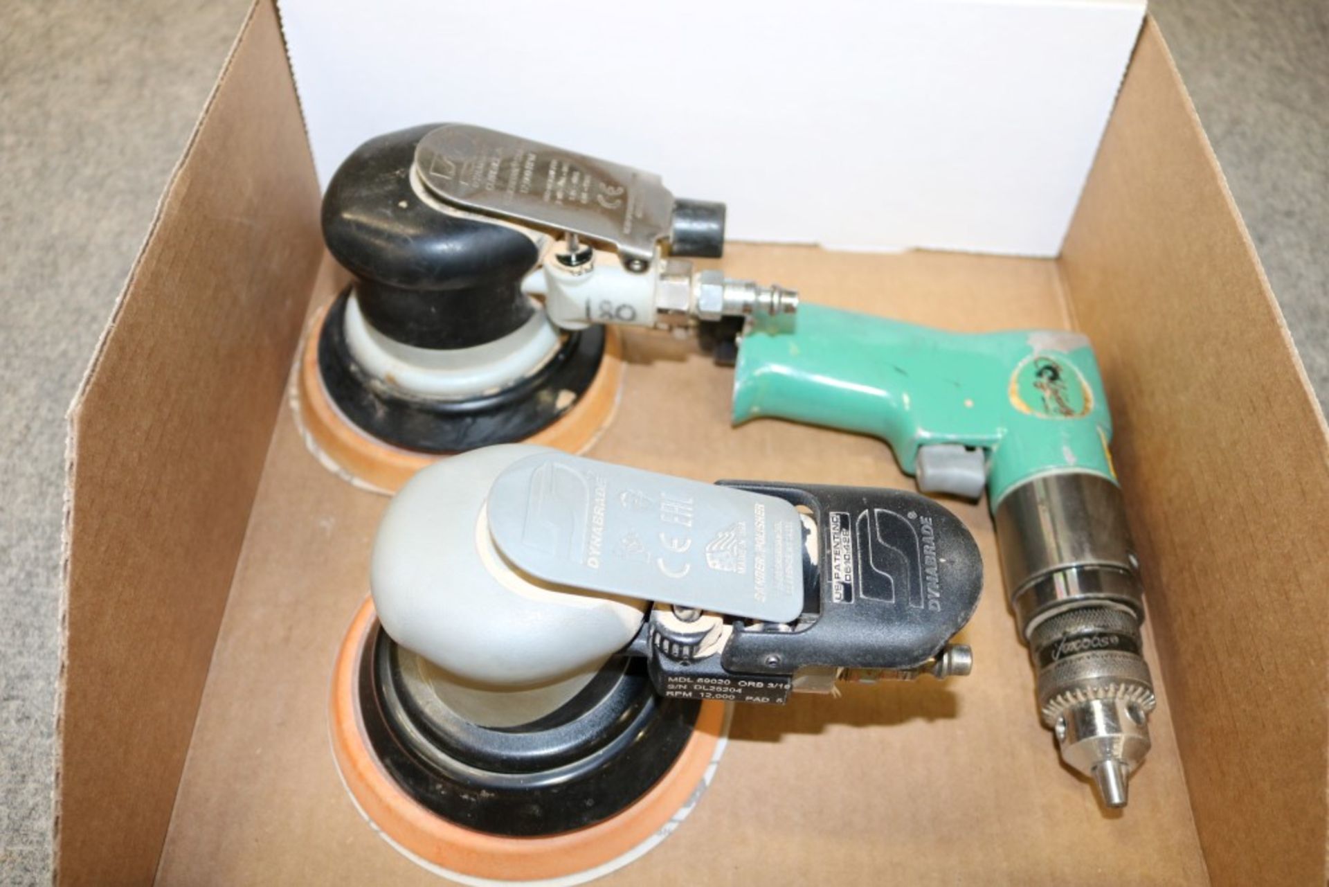 Grizzly Pneumatic Drill, Dynabrade Dynorbital Sander 12,000 RPM, and Dynabrade Orbital Sander/ - Image 5 of 12