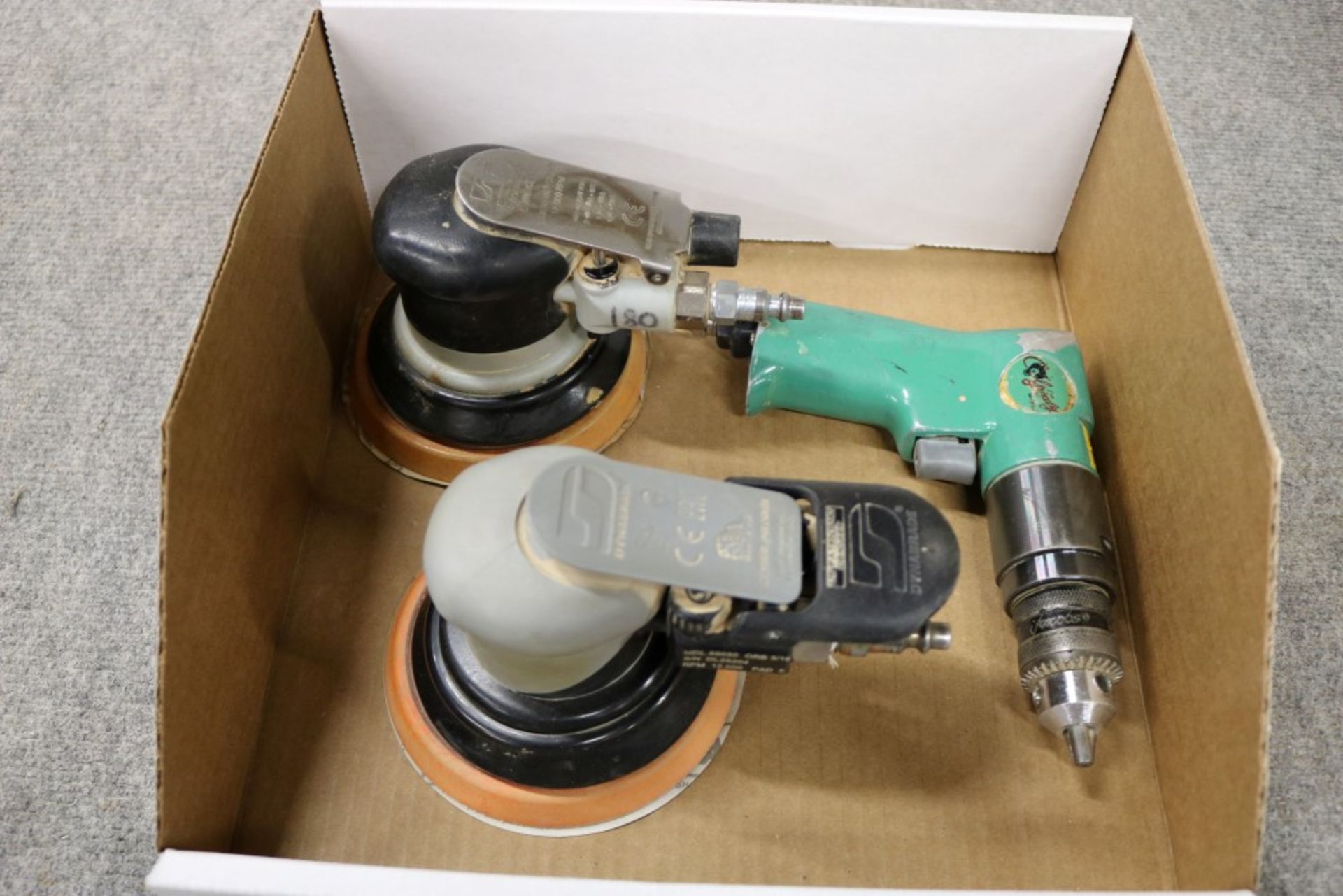 Grizzly Pneumatic Drill, Dynabrade Dynorbital Sander 12,000 RPM, and Dynabrade Orbital Sander/ - Image 2 of 12