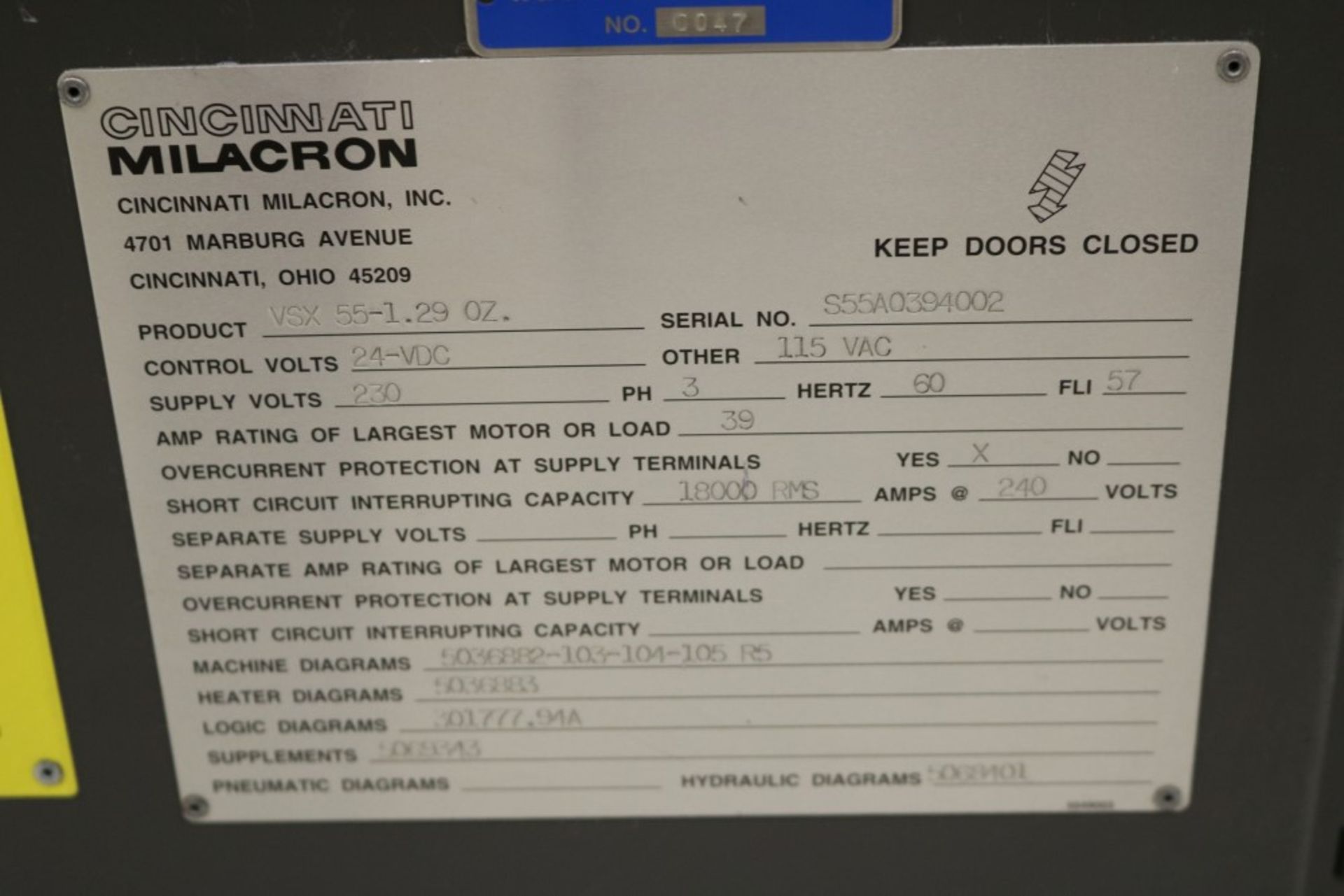 1998 Cincinnati Milacron Vista 55 ton Injection Molding Machine - 1.3 oz. Shot, Core Pull, Model - Image 5 of 17