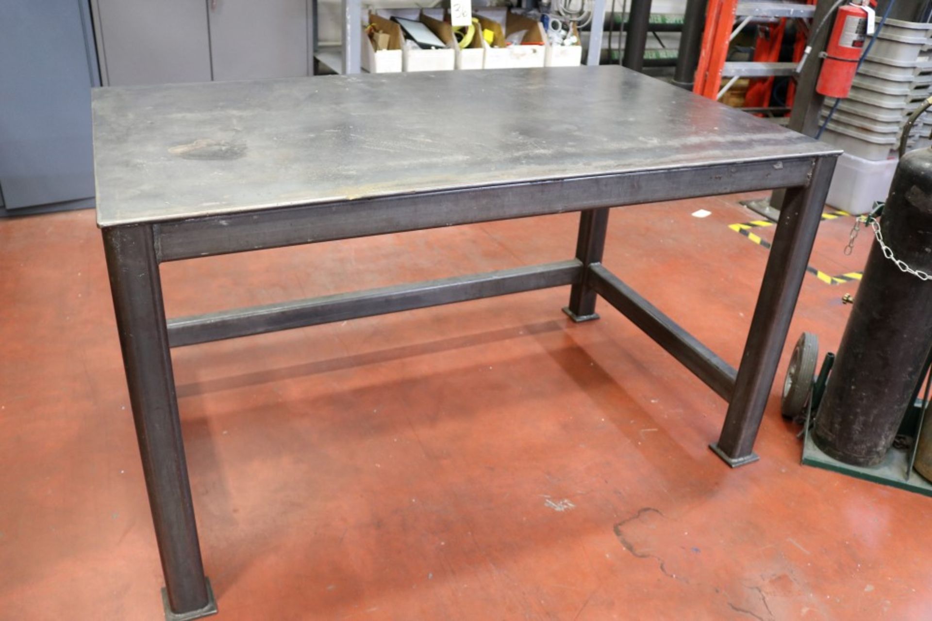 Welding Table Heavy Duty Steel 34" x 36" x 60" w/ Rolling Oxy Acetelyne Torch - Image 3 of 10