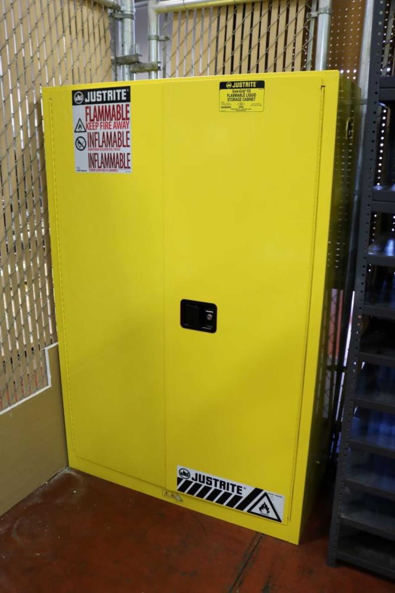 Like New - Justrite Flammable Storage Cabinet 45 gallon capacity