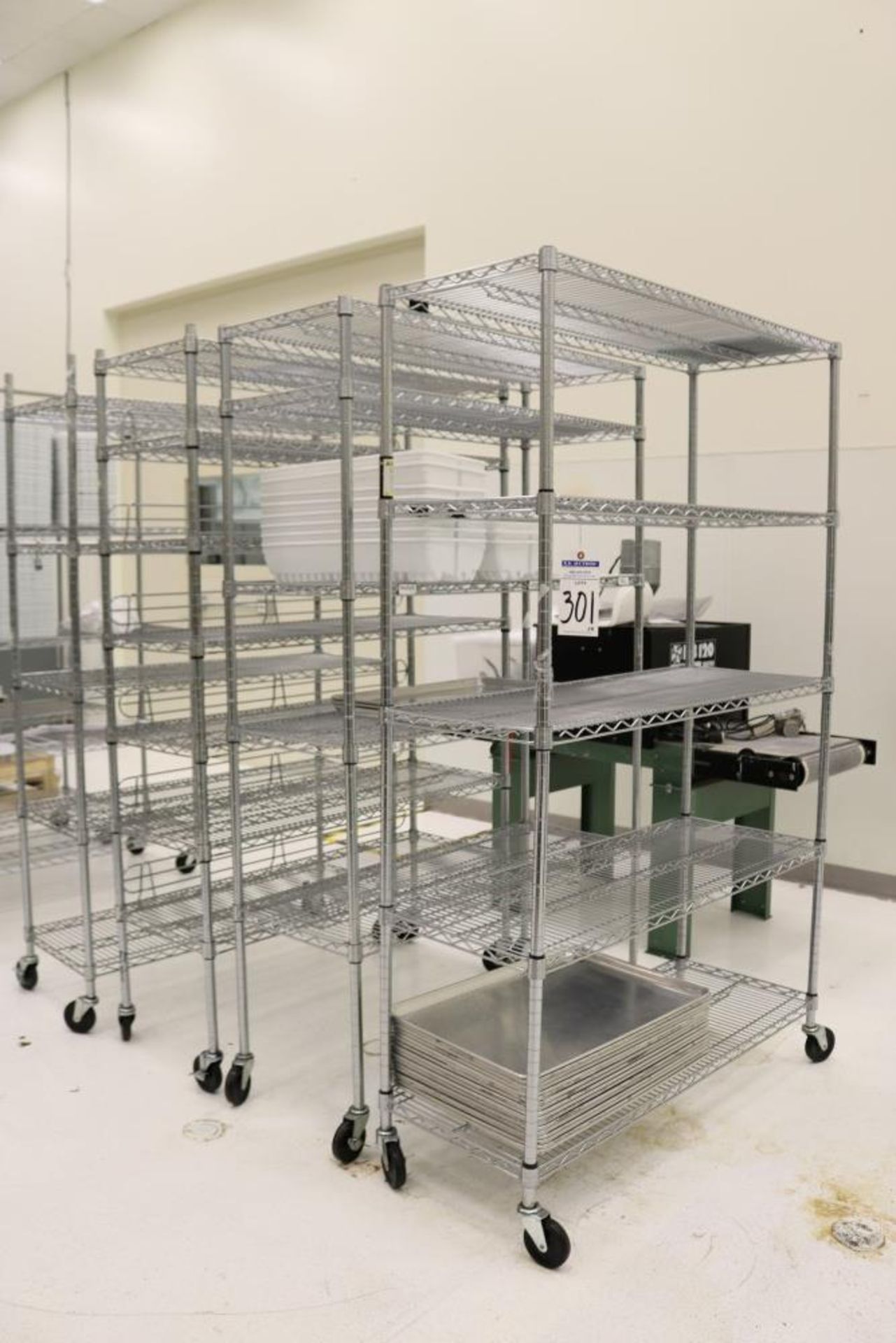 (3) 5 tier and (1) 7 tier Rolling Parts Racks 18" x 48" x 77" (Racks ONLY) - Image 6 of 6