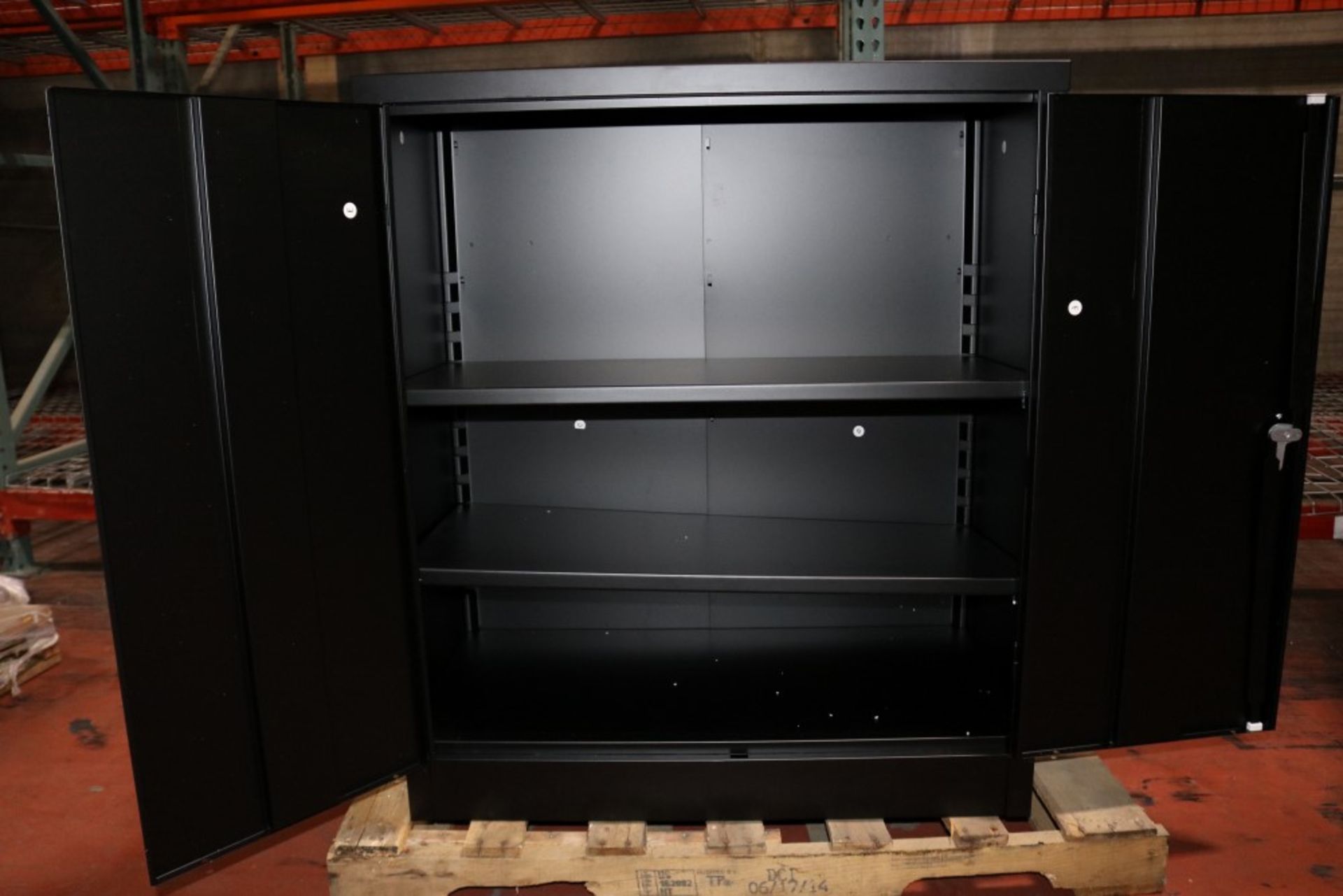 (2) Like New Metal Cabinets w/ Keys - 18" x 36" x 42" 3 Tier - Image 2 of 4