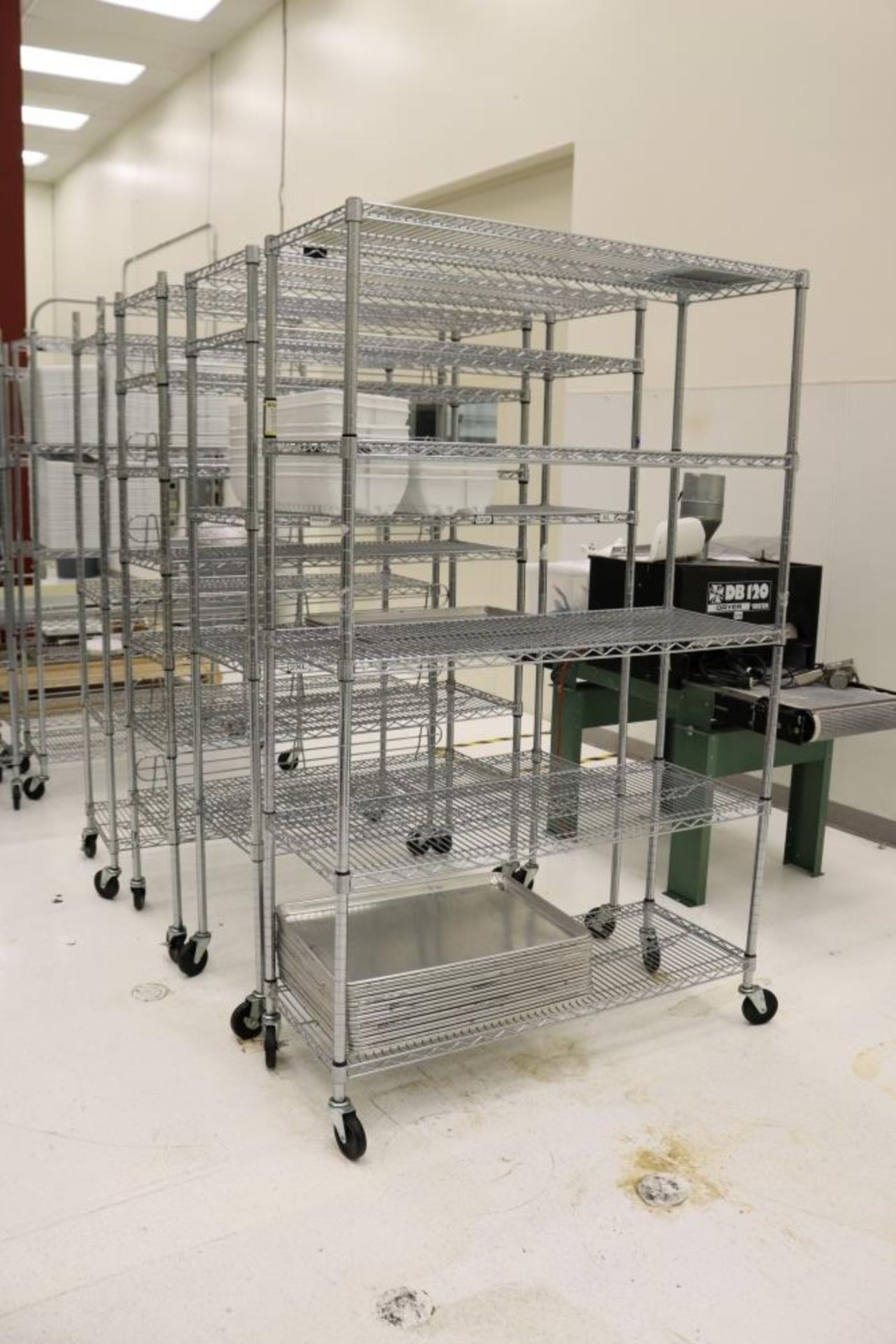 (3) 5 tier and (1) 7 tier Rolling Parts Racks 18" x 48" x 77" (Racks ONLY) - Image 5 of 6