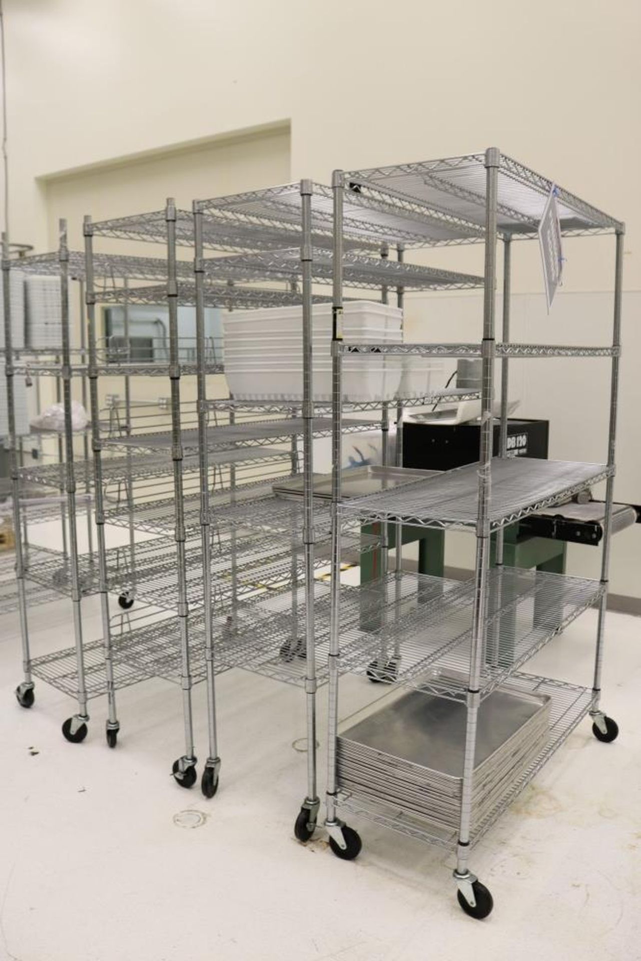 (3) 5 tier and (1) 7 tier Rolling Parts Racks 18" x 48" x 77" (Racks ONLY) - Image 4 of 6