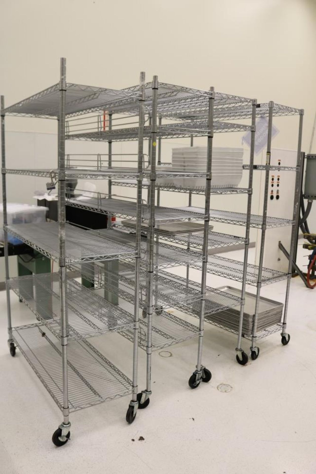 (3) 5 tier and (1) 7 tier Rolling Parts Racks 18" x 48" x 77" (Racks ONLY) - Image 3 of 6