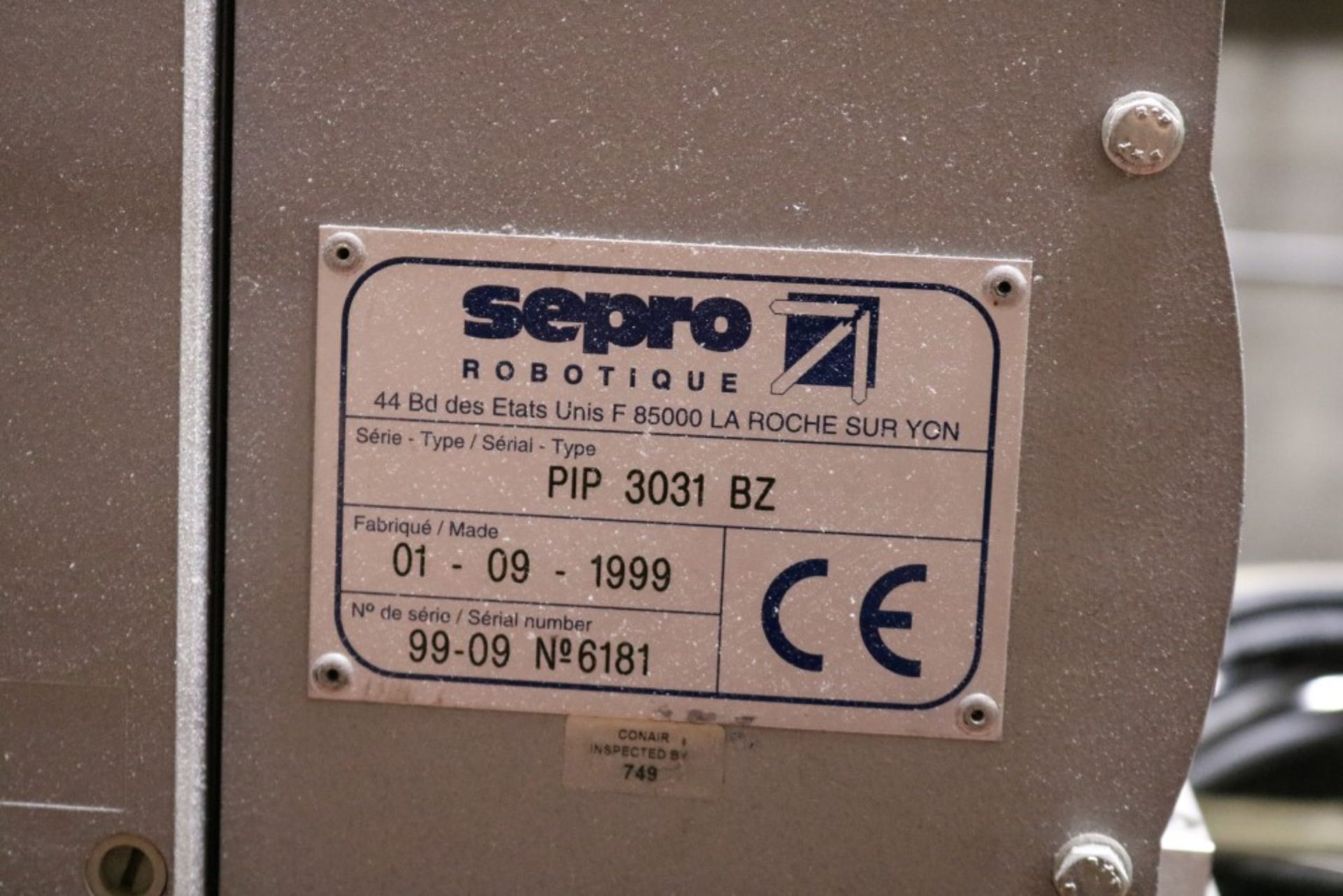 1999 Conair Sepro Robot - Robotique PIP 3031 BZ w/ Controller (Came off Item #132) - Image 5 of 11