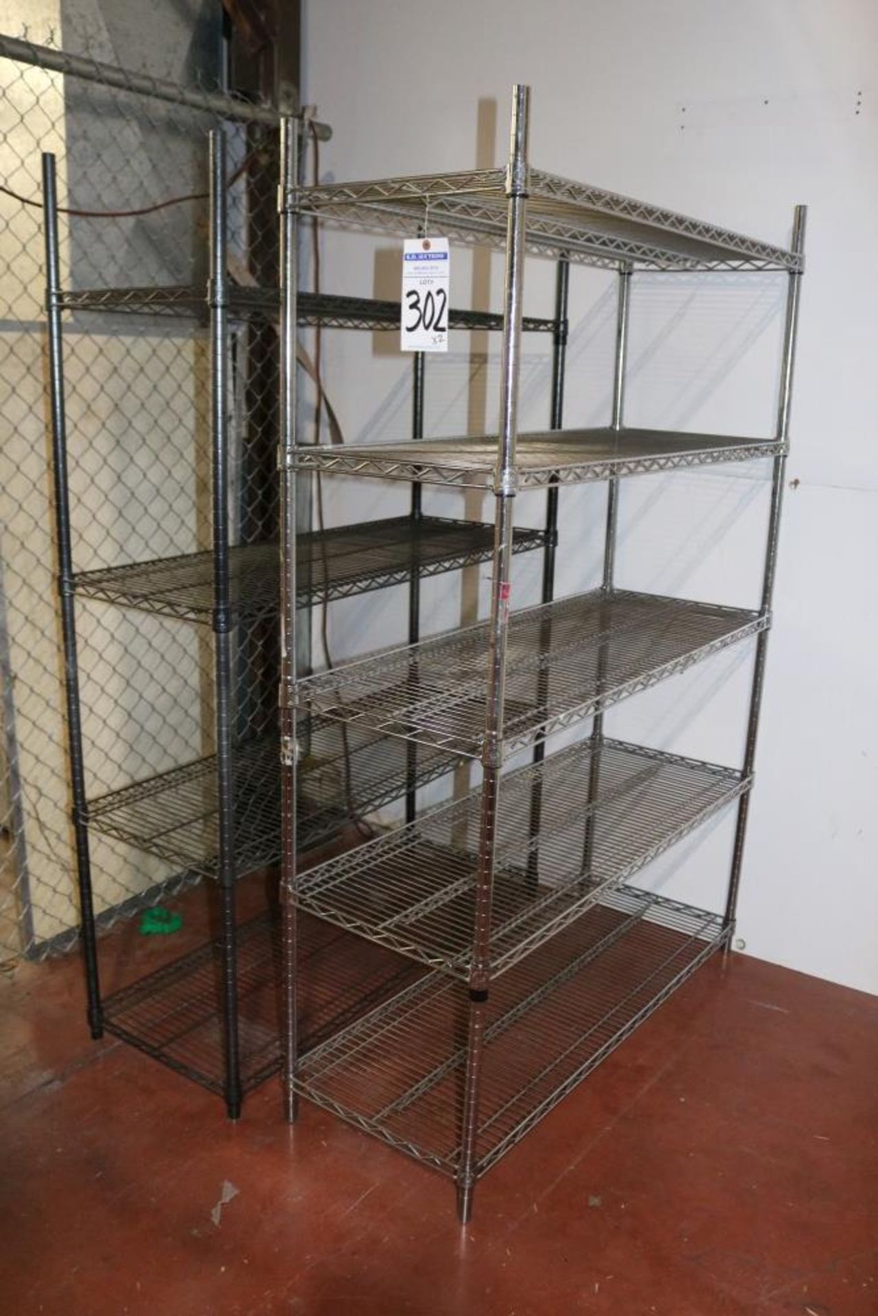 (1) 4 tier and (1) 5 tier Free Standing Parts Racks 18" x 48" x 72" - Image 4 of 4