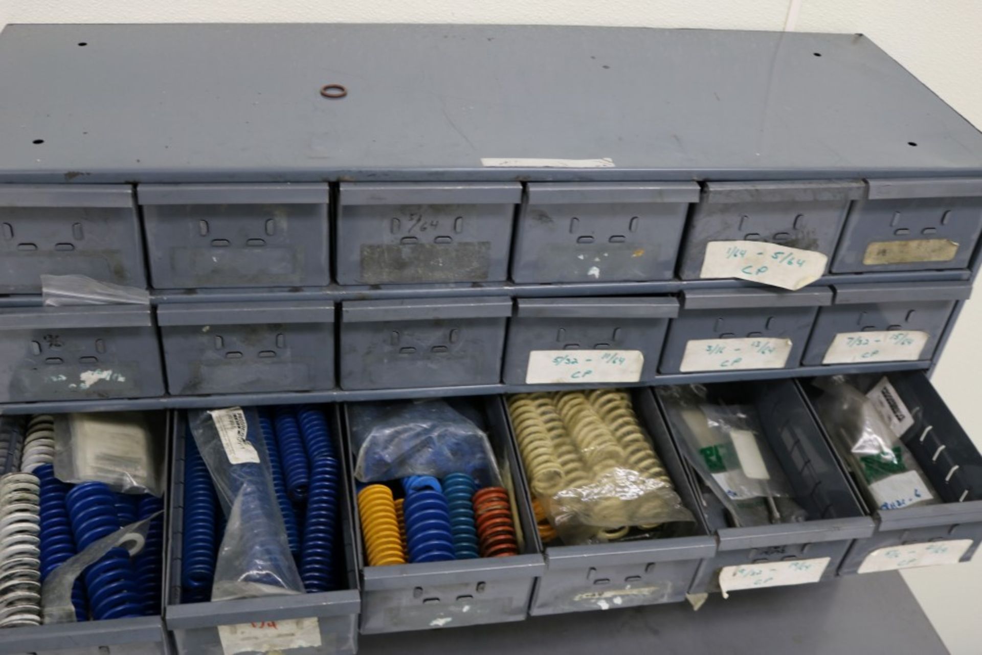 24 Bin Organizer Full of Various Sized Die Springs and Return Pins for Injection Molds - Image 5 of 9