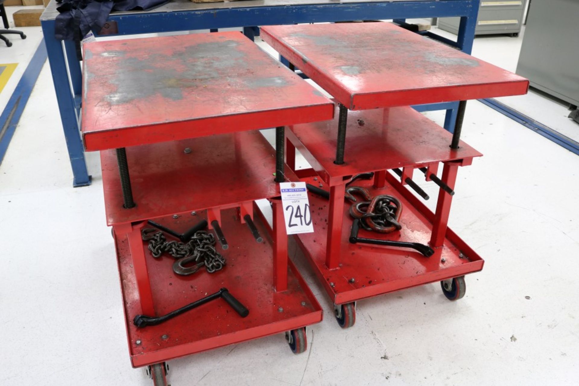 (2) Heavy Duty Adjustable Height Die Carts - Image 4 of 4