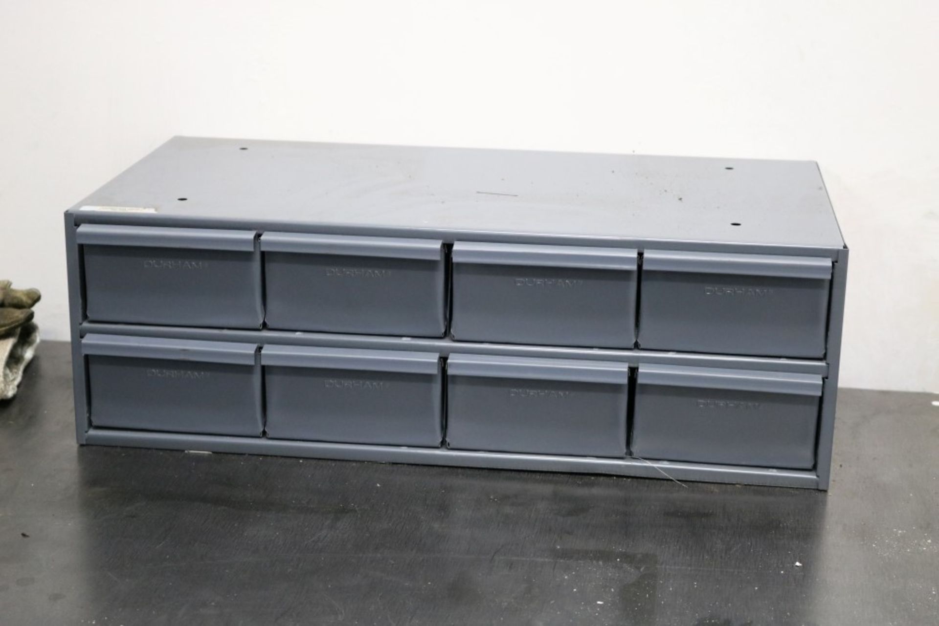Welding Station - 36" x 60" x 34" Heavy Duty Steel Table, 8 Drawer Durham Metal Bin and (2) 6' x - Image 3 of 8
