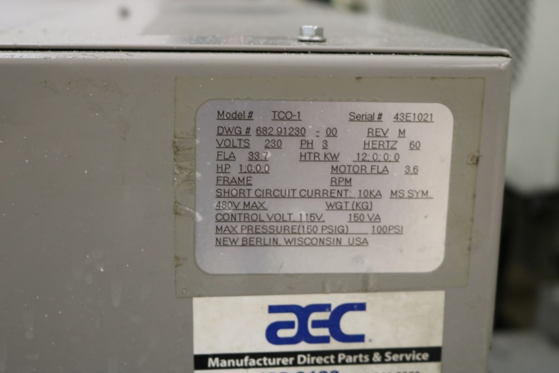 AEC Hot Oil Thermolator - 230v 1HP Model TCO-1 - Image 3 of 8