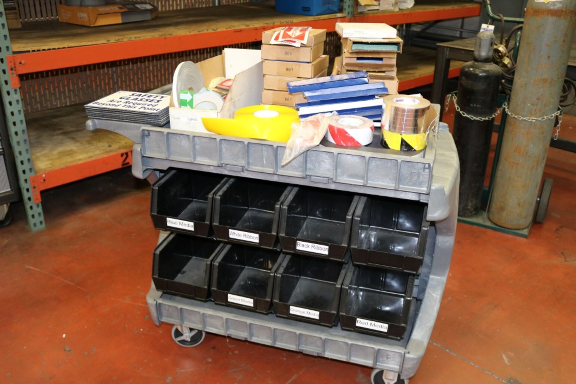 Lean Manufacturing Plant Labeling Rolling Cart