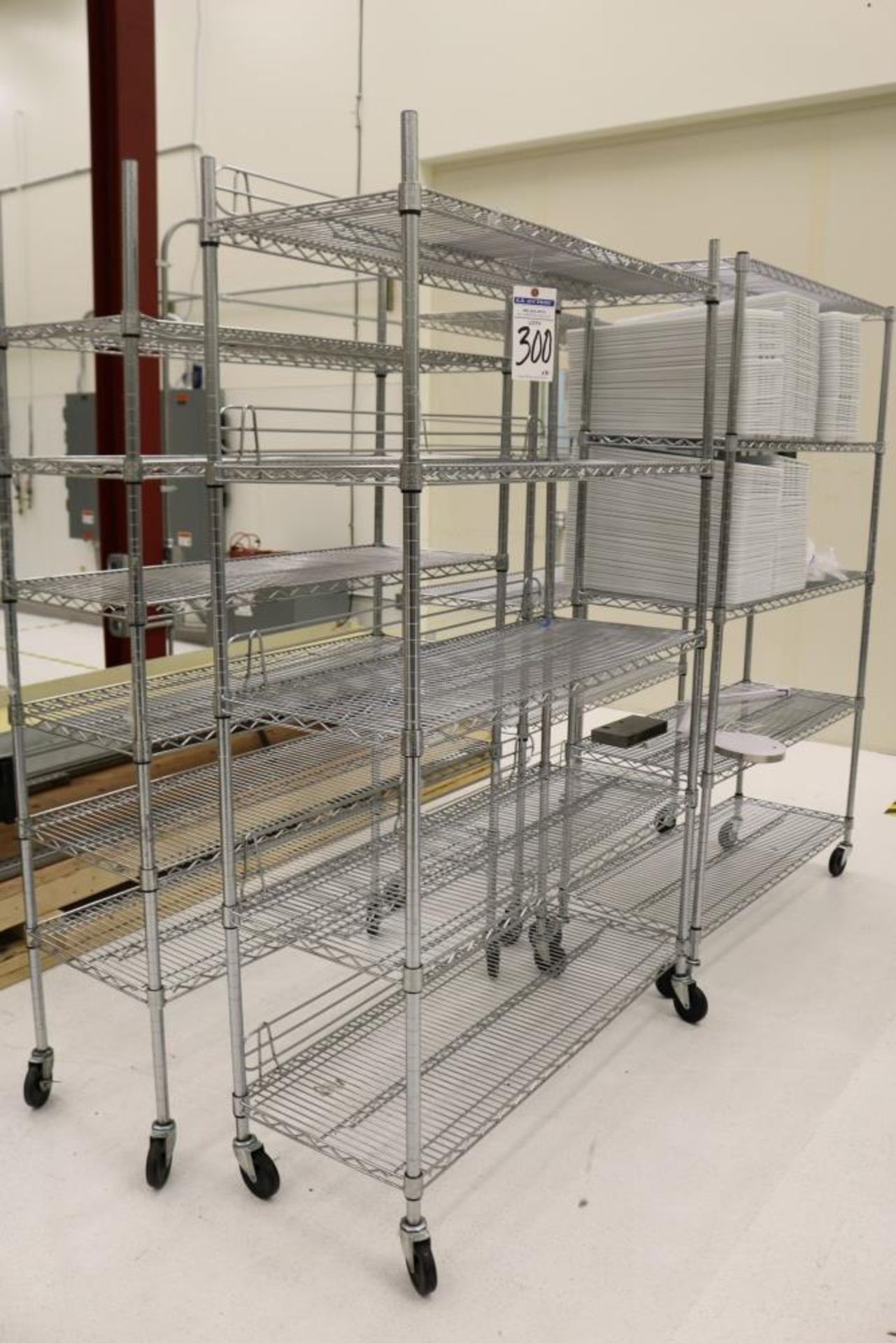 (3) 5 tier and (1) 6 tier Rolling Parts Racks 18" x 48" x 77" (Racks ONLY) - Image 7 of 7