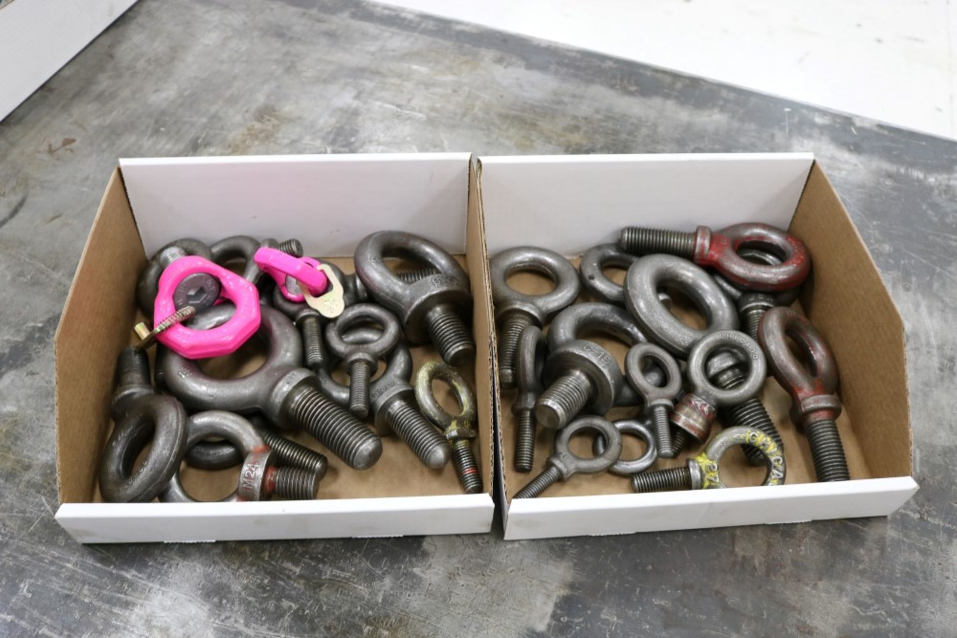 (2) Boxes of Various Sized Solid Eye Bolts