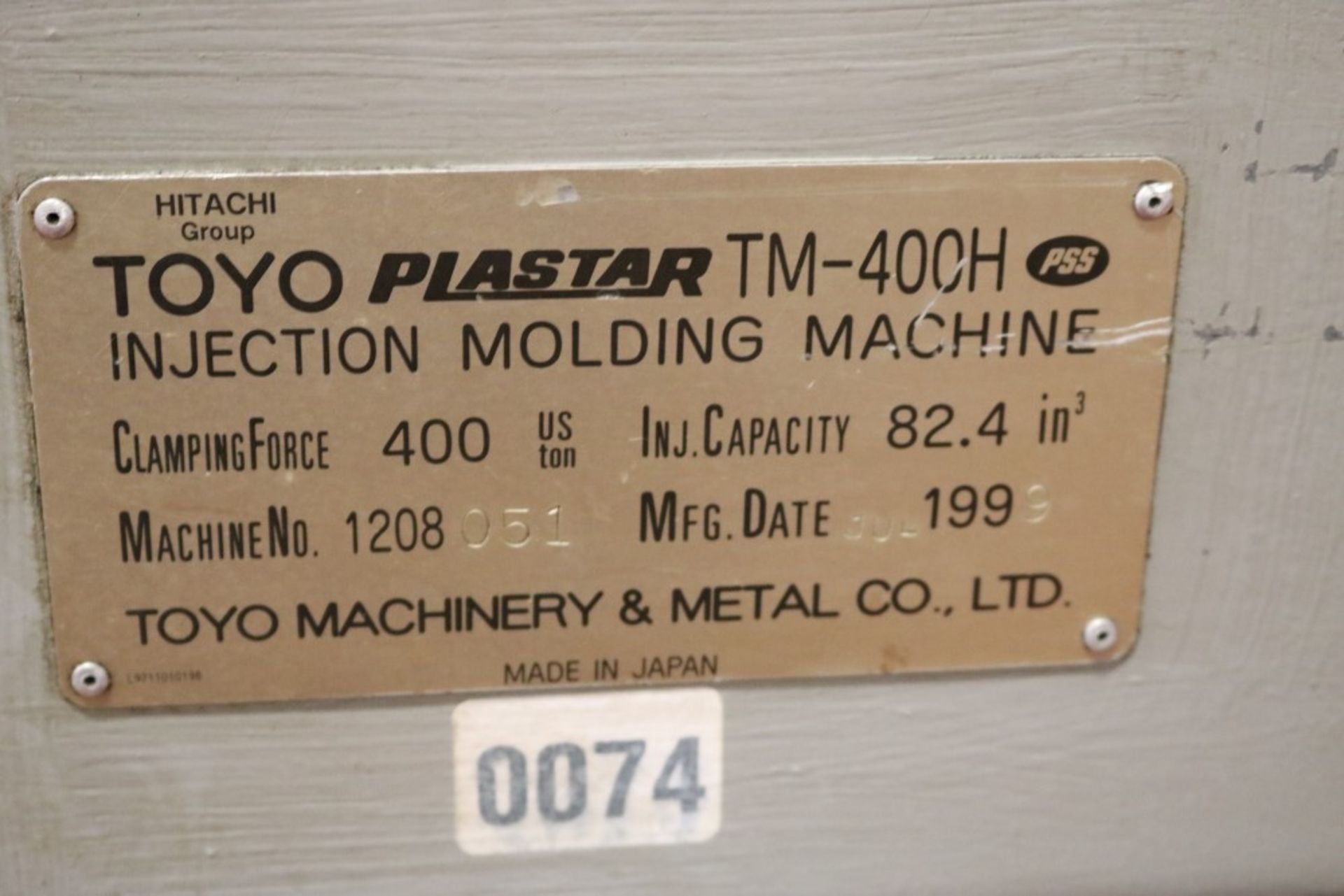 1999 Toyo 400 ton Injection Molding Machine - 45.3 oz. Shot, Core Pull, Model TM-400H - Image 8 of 18