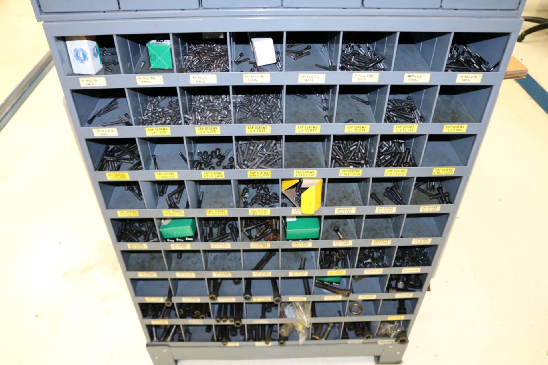 Heavy Duty 72 Bin Organizer Full of Various Socket Head Cap Screws from 10-32 to 5/8-11 - Image 4 of 8