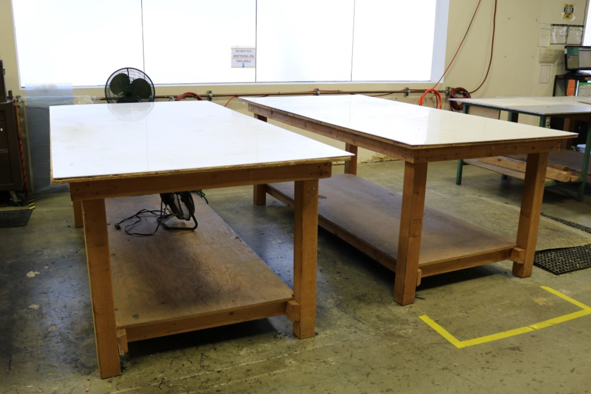 (2) 8' x 4' x 36" Wood Work Tables - Image 4 of 5