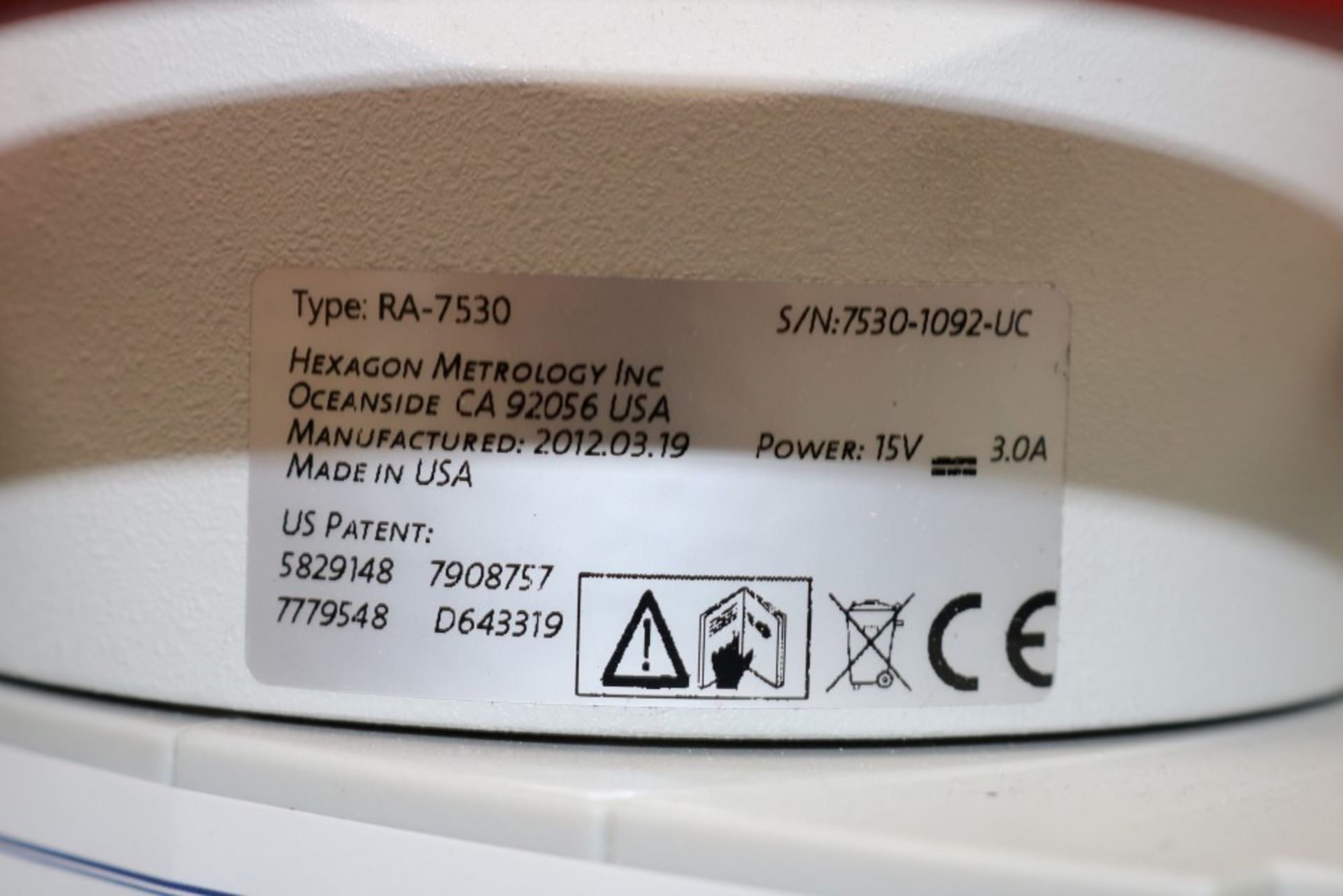 Romer Absolute Model RA-7530 Hexagon Metrology SIN 7530-1092-UC, Handheld CMM Touch Probes and - Image 7 of 13