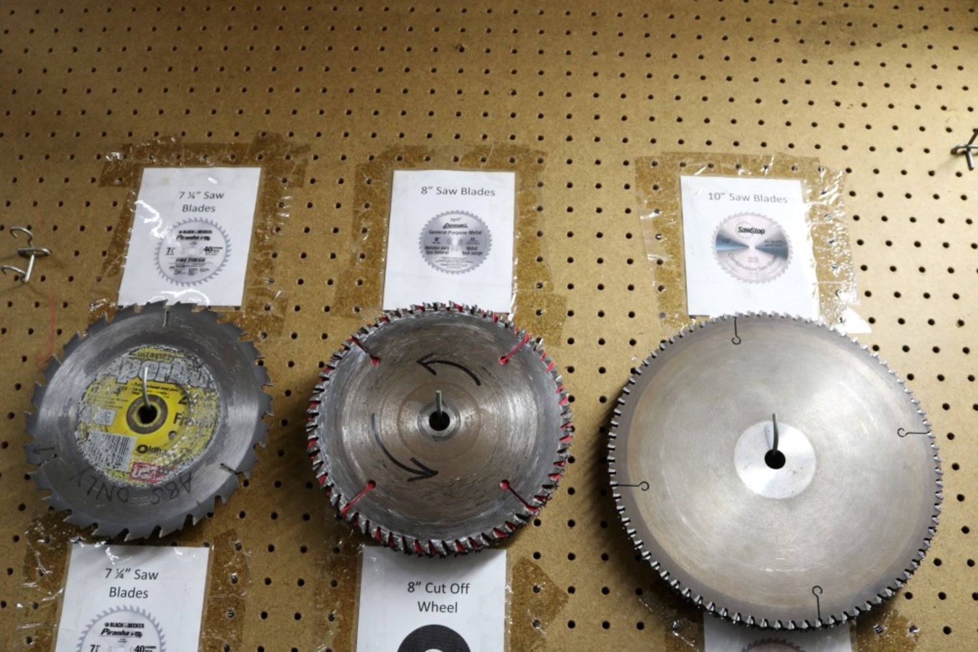 Wall of Various Size Saw Blades, 7 1/4", 8", 8 1/4", 10" - Image 2 of 5