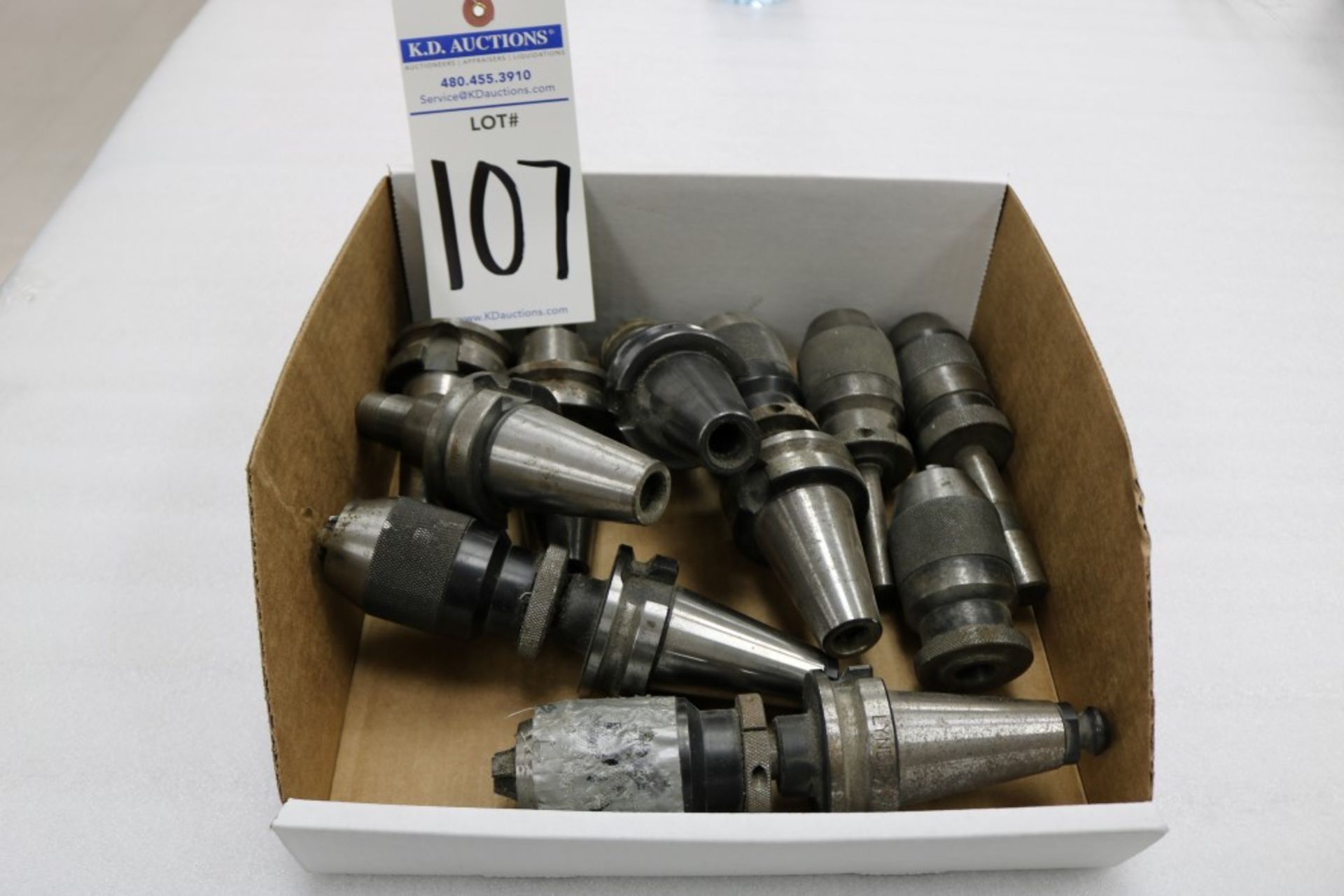 (7) BT40 Tool Holders with Fadal Pull Studs, Jacob Chuck Attachments, Nikken, Lyndex and Others - Image 4 of 4