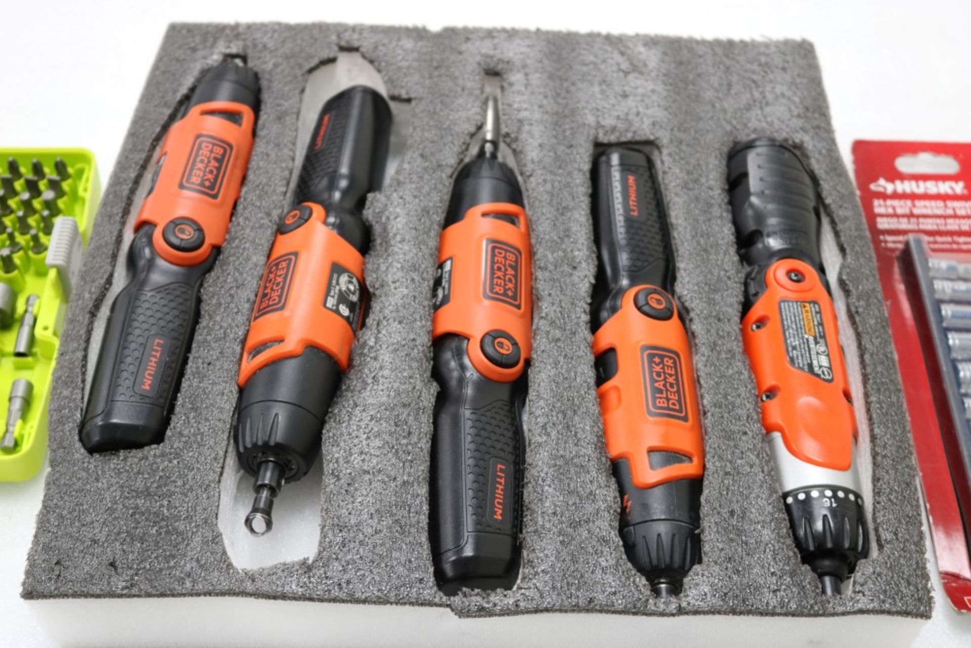 (4) Black and Decker Lithium Pivot Drivers with Chargers and (1) Black and Decker Pivot Driver. - Image 2 of 6