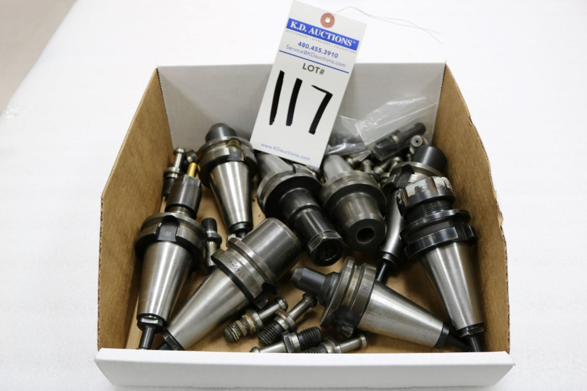 (8) BT40 Tool Holders with Haas BT40 Pull Studs, Boring Bar, Collet Holders with Over 20 BT40 Haas - Image 4 of 4