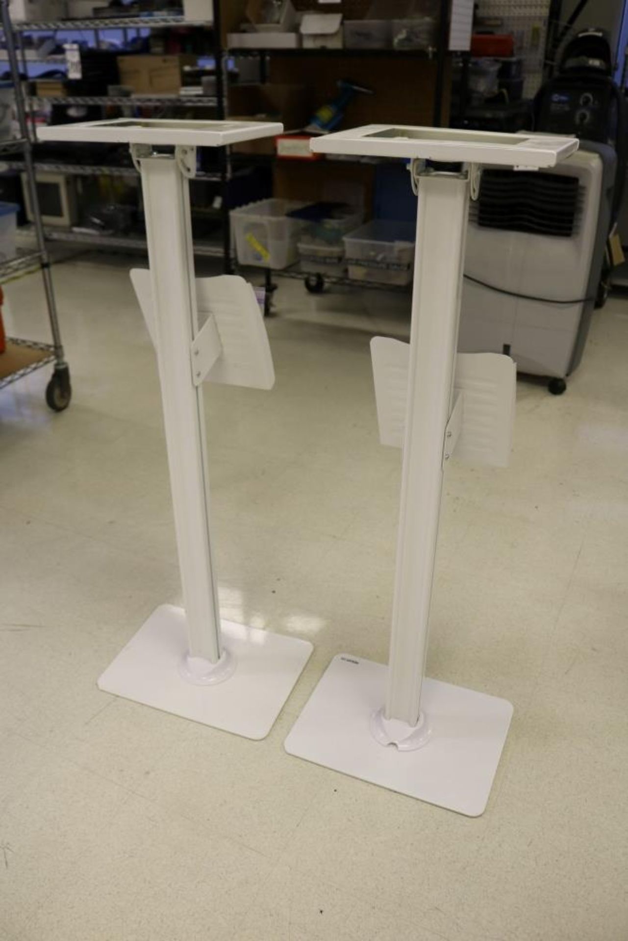 (2) Ipad Login Stands With Hardware, Tiltable with Adjustable Height Shelf - Image 6 of 7