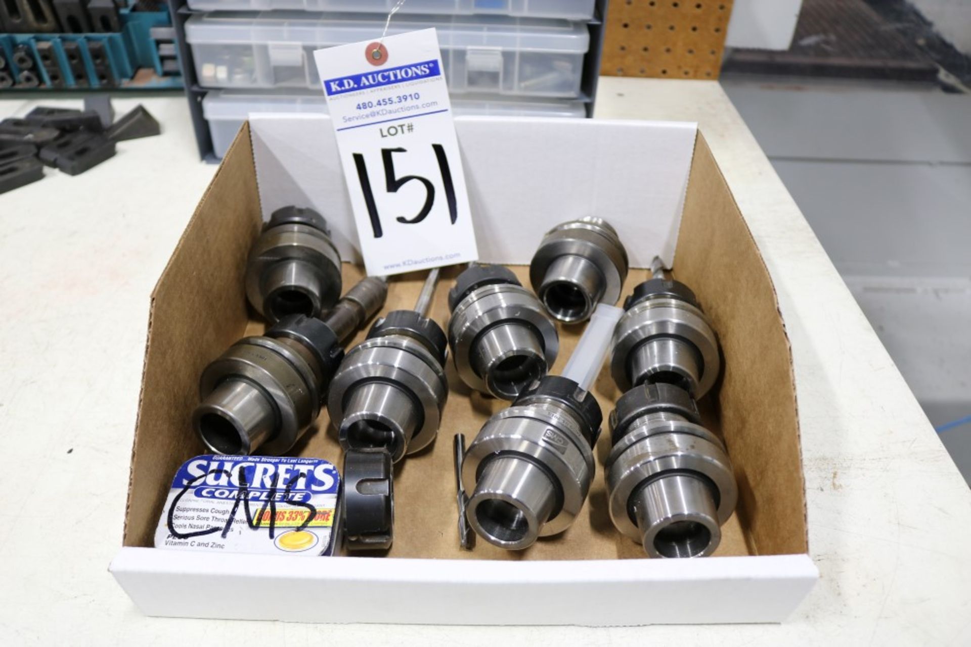 (8) CMS HSK 63 Collet Tool Holders with Tooling - Image 3 of 3
