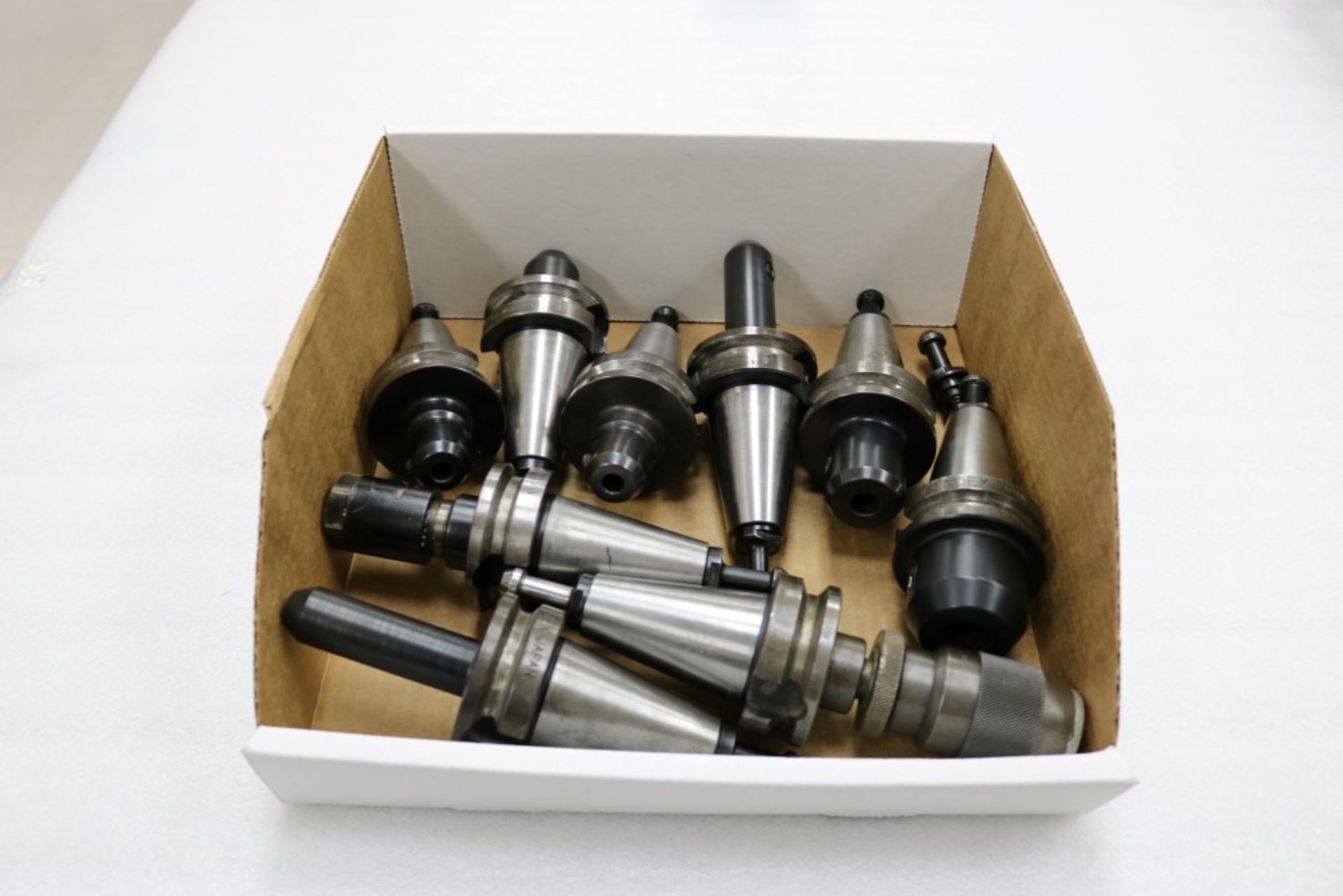 (9) BT40 Tool Holders with Haas BT40 Pull Studs, Boring Bar, Jacobs and Collets, Nikken Lyndex