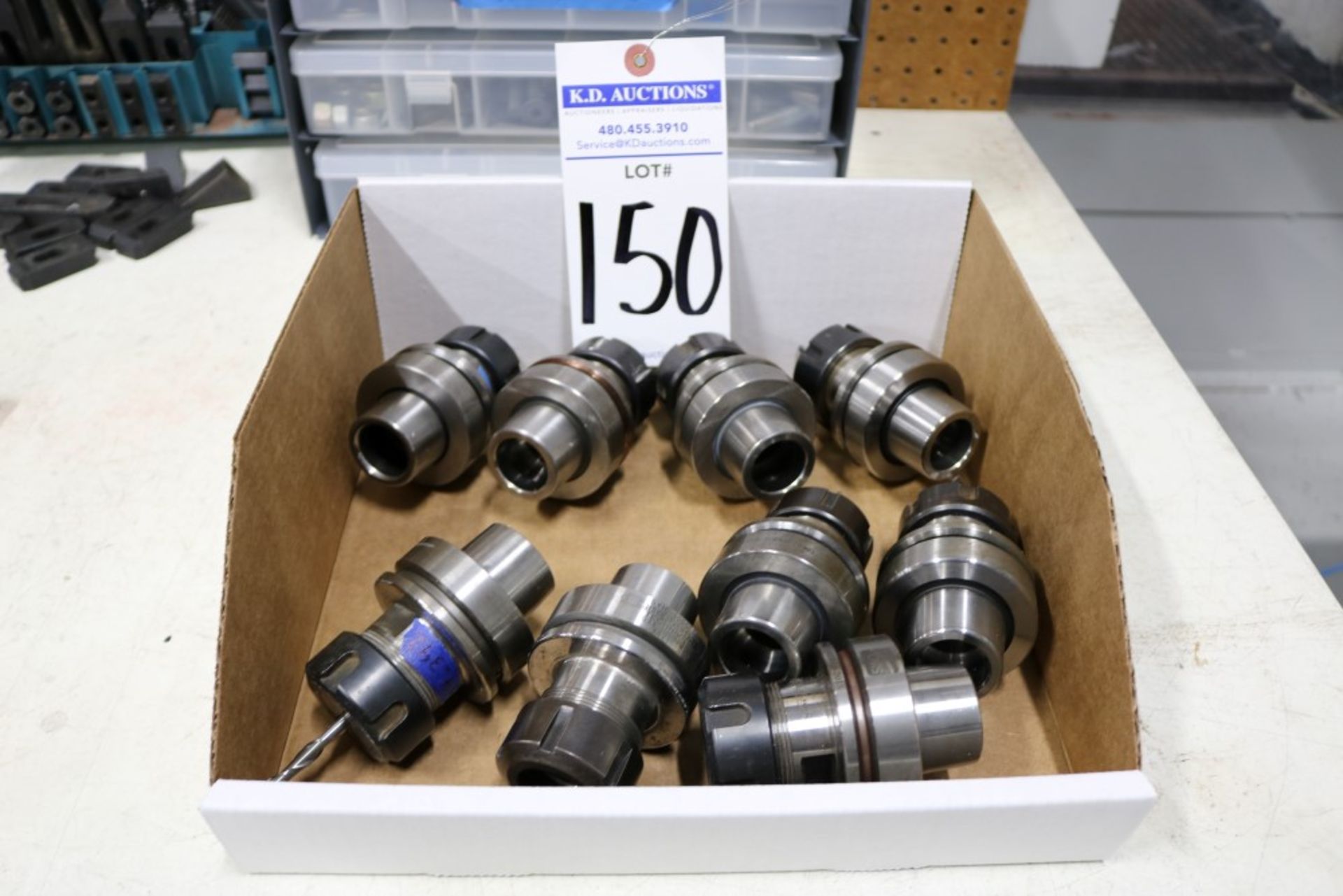 (9) CMS HSK 63 Collet Tool Holders with Tooling - Image 3 of 3