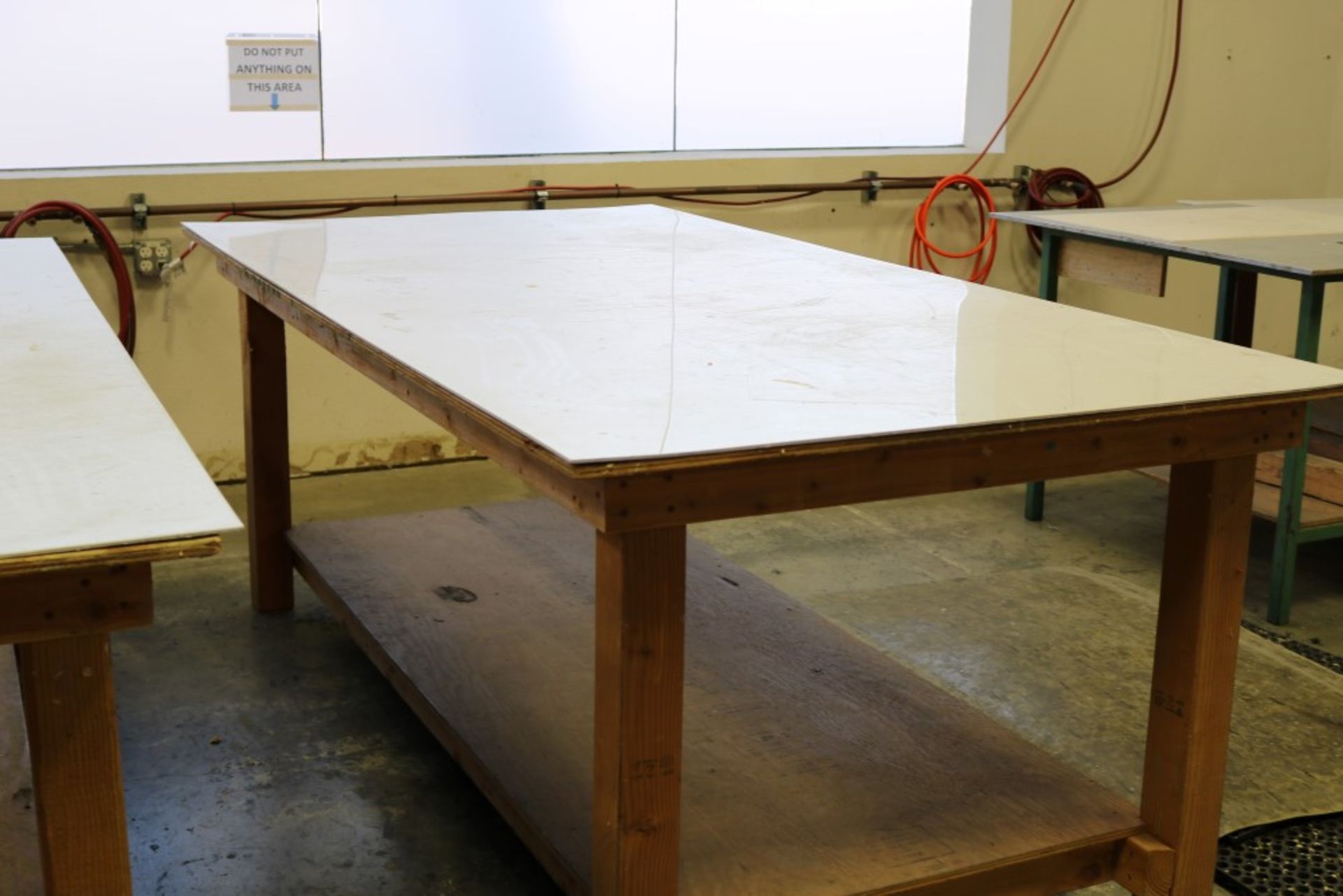 (2) 8' x 4' x 36" Wood Work Tables - Image 3 of 5