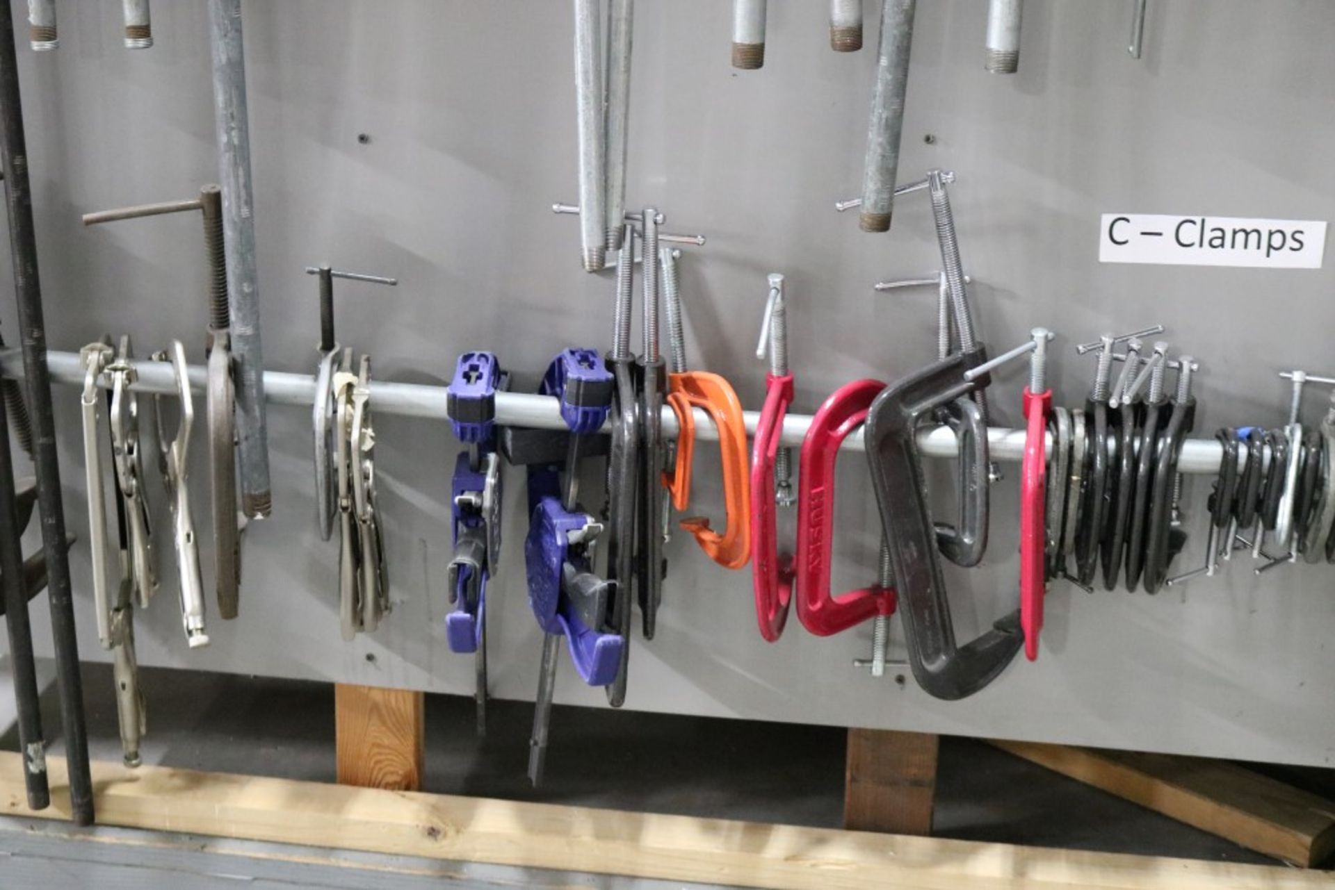 Large Lot of Bar Clamps, Bolt Cutters, Safety Hats, C Clamps, Vise Grips and Quick Grips of - Image 6 of 10