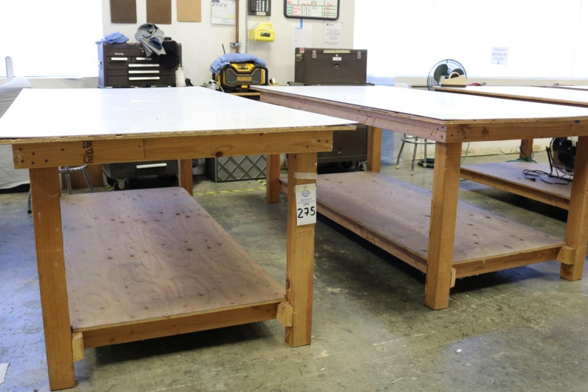 (2) 8' x 4' x 36" Wood Work Tables - Image 4 of 4